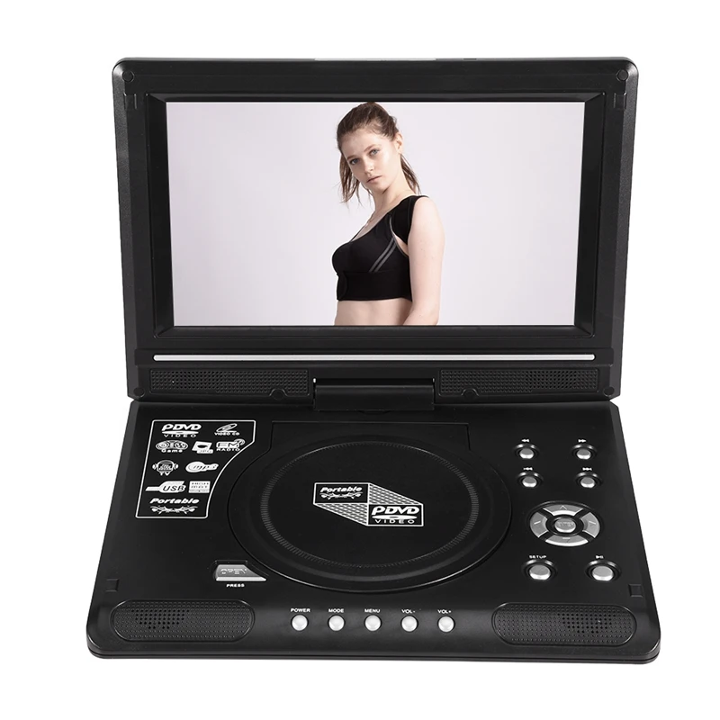9,8-дюймовый портативный мобильный DVD с мини-телевизором, HD-плеером, встроенной аккумуляторной батареей, поддержкой SD-карты /USB-порта/DVD Us Plug