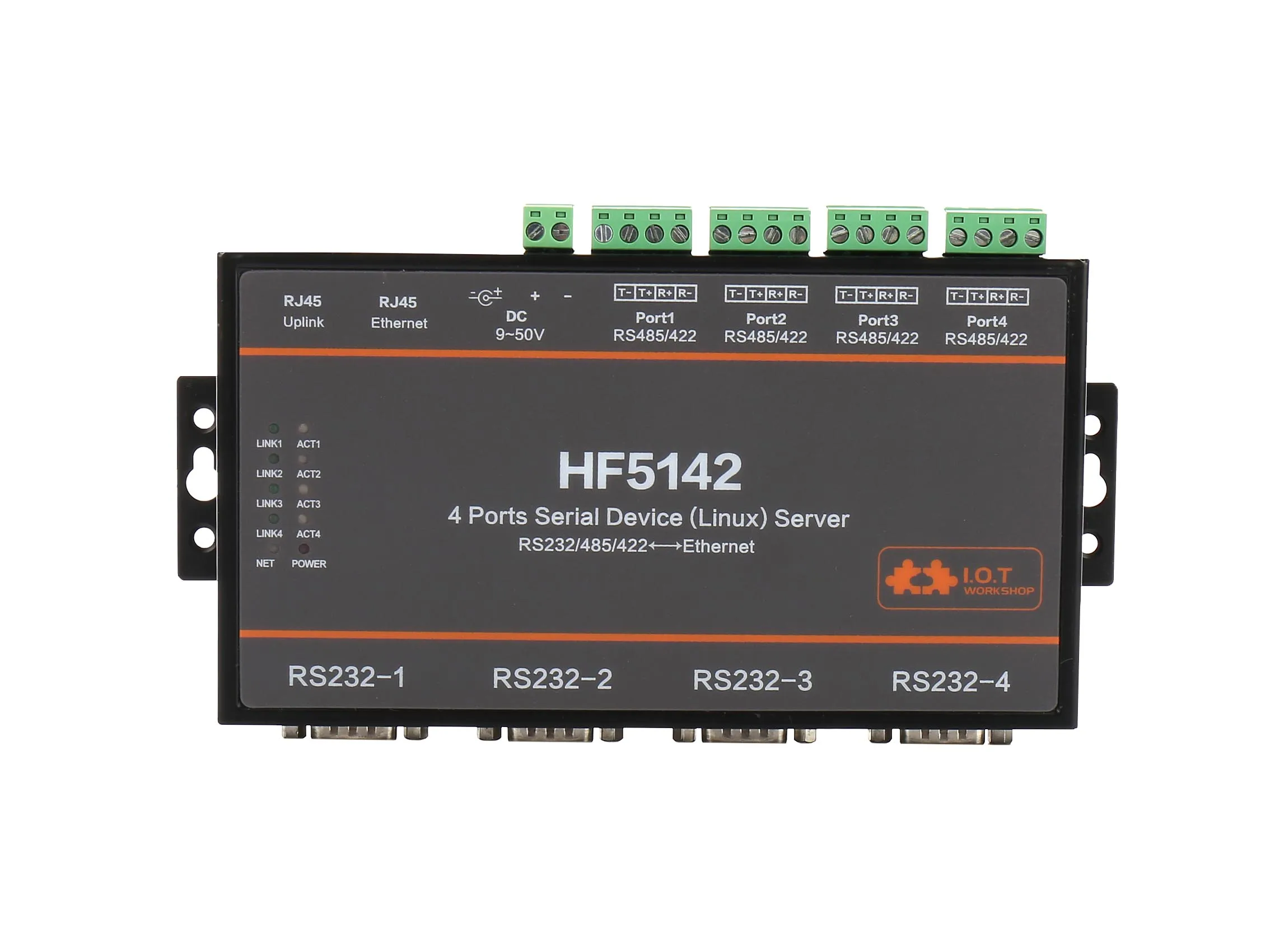  Home HF5142 Сервер Последовательной сети с 4 портами FreeRTOS-Устройства RS232/RS485/RS422 для преобразования Ethernet TCP IP Telnet Modbus