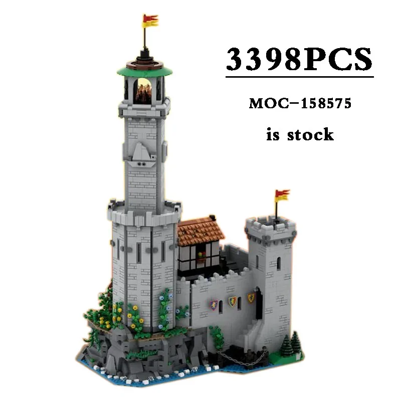 MOC-158575 Улучшенный Маяк-10305 Замок Рыцаря Льва Альтернативное Строительство Средневекового Замка Строительные Блоки Игрушки DIY Подарки