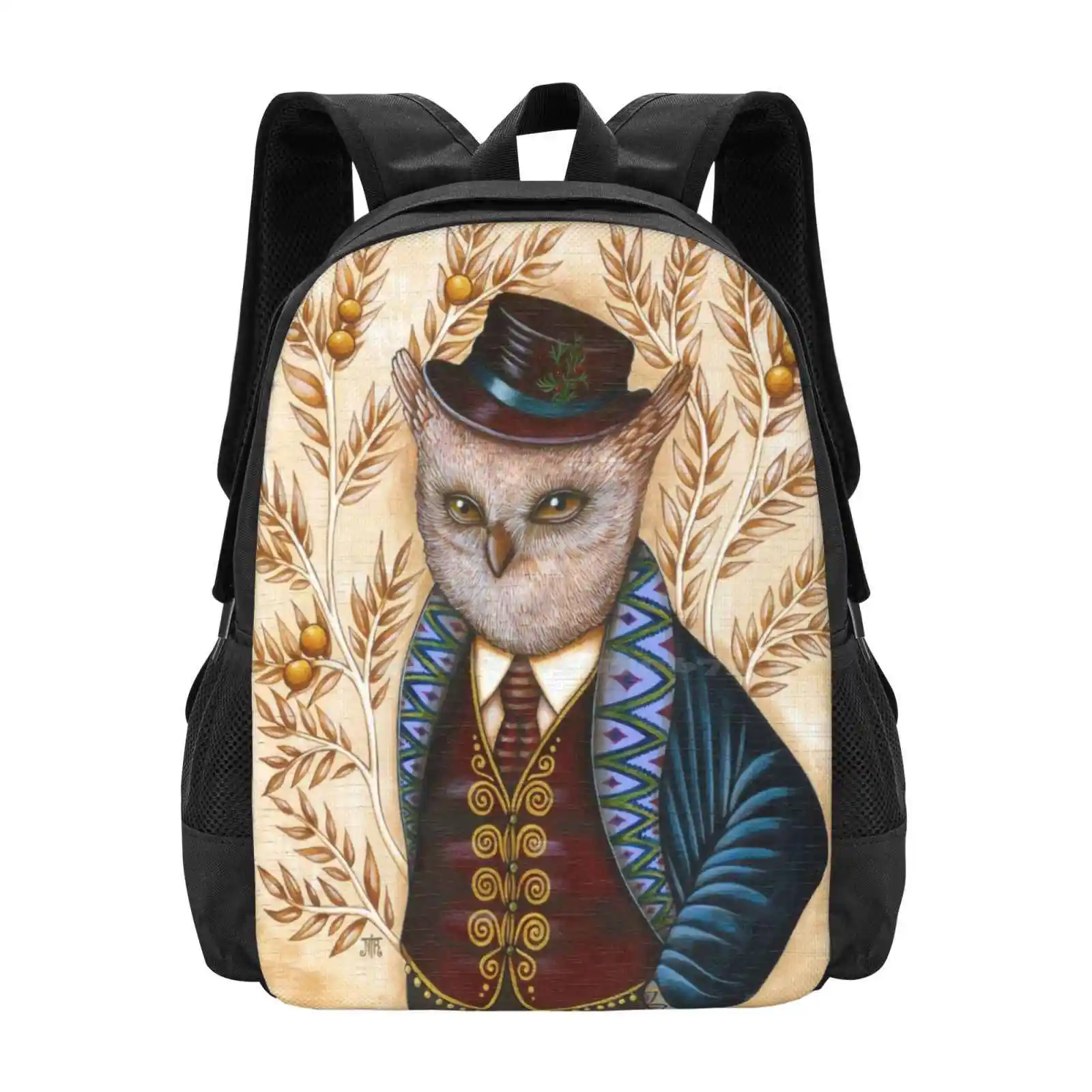 Дизайнерская сумка Wind King Pattern, Студенческий рюкзак, Фантазийная шляпа, Волшебная Сова, Денди