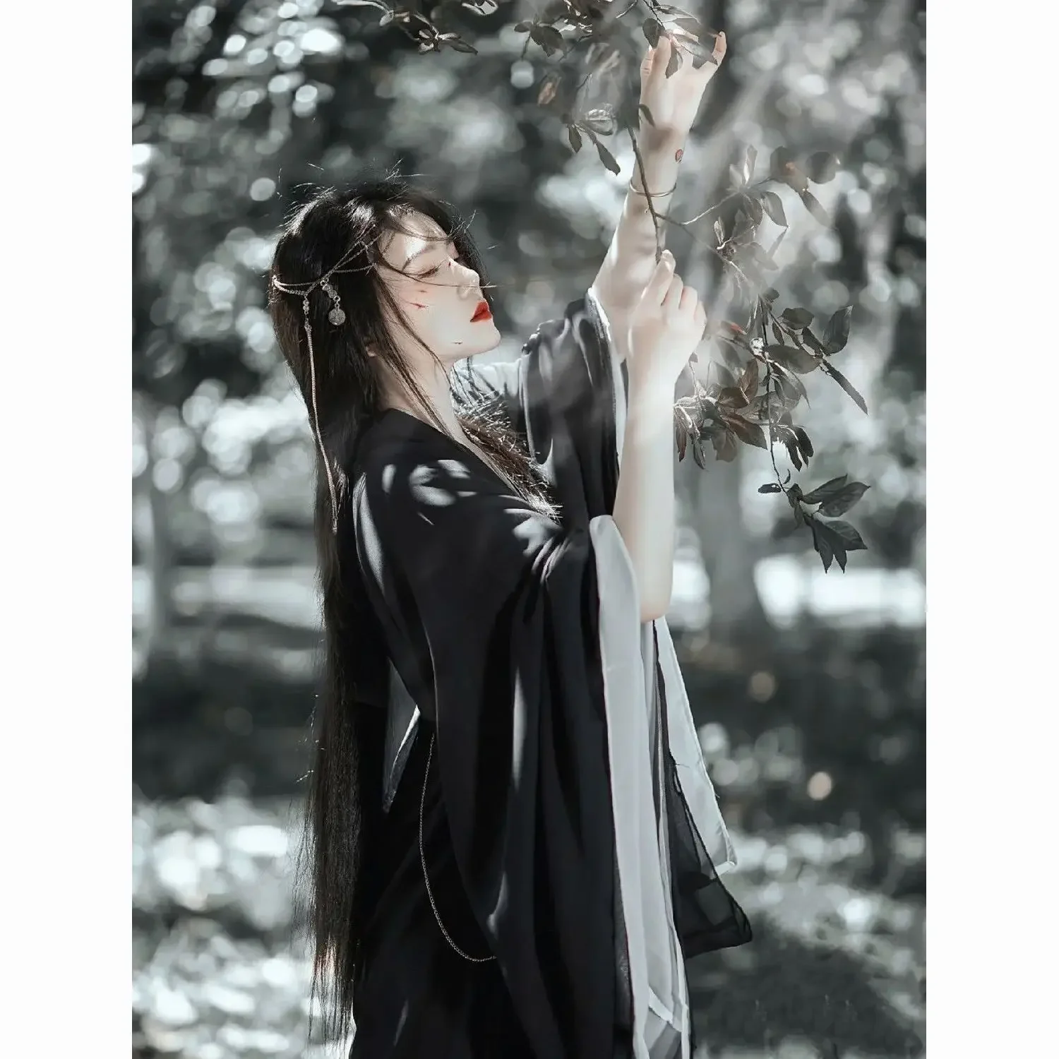 Женское платье Hanfu, Древнекитайский Традиционный комплект Hanfu, женский костюм для косплея, Летняя черная куртка Hanfu с белым платьем, комплекты