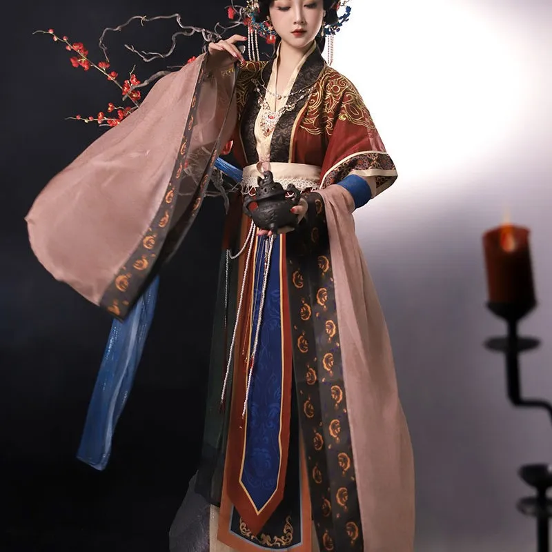 Летнее платье Hanfu от Wei Jin, Отреставрированное В 2023 году, С вышивкой в Традиционном Китайском стиле, Улучшенное Платье Hanfu С рукавами-шалью