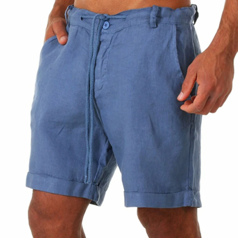 Мужские летние шорты, повседневные пляжные шорты, мужские модные дышащие тонкие шорты, легкие Короткие брюки на шнурке, Однотонные крутые
