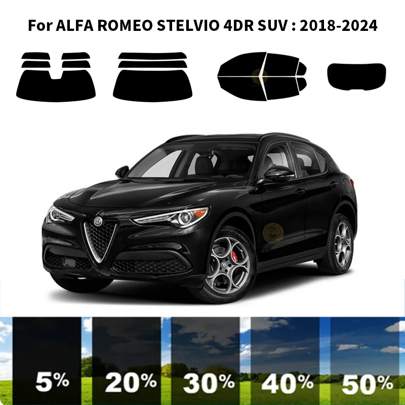 Предварительно Обработанная нанокерамика car UV Window Tint Kit Автомобильная Оконная Пленка Для Внедорожника ALFA ROMEO STELVIO 4DR 2018-2024