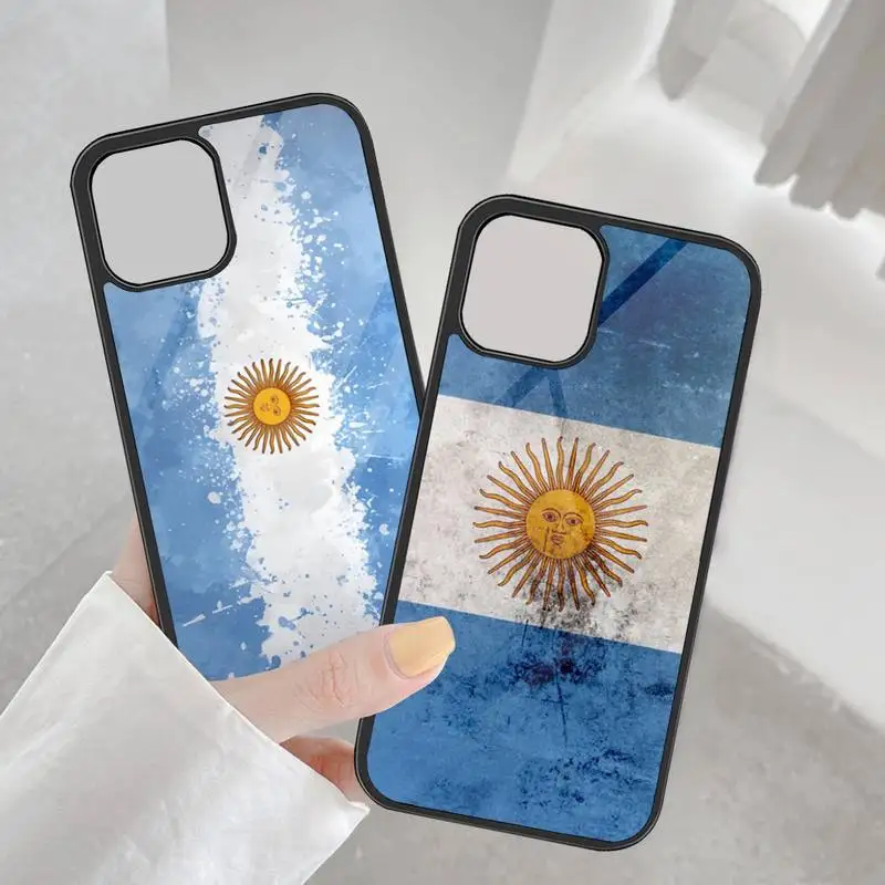Чехол Для Телефона С Флагом Аргентины Для iPhone 13 14Plus 12 11 Max Pro Mini 6 7 8 Plus X XR SE2020, Жесткий Качественный Силиконовый Чехол