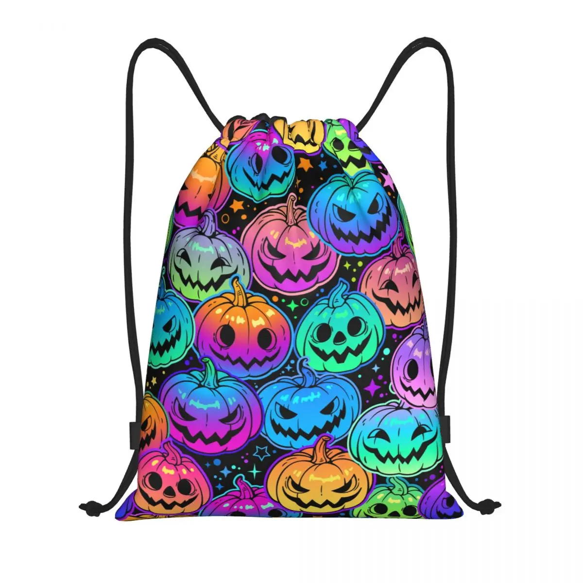 Яркие разноцветные тыквы на Хэллоуин, 3D-принт, сумка для спортивного инвентаря, сумка на шнурке, Водонепроницаемая Легкая спортивная сумка